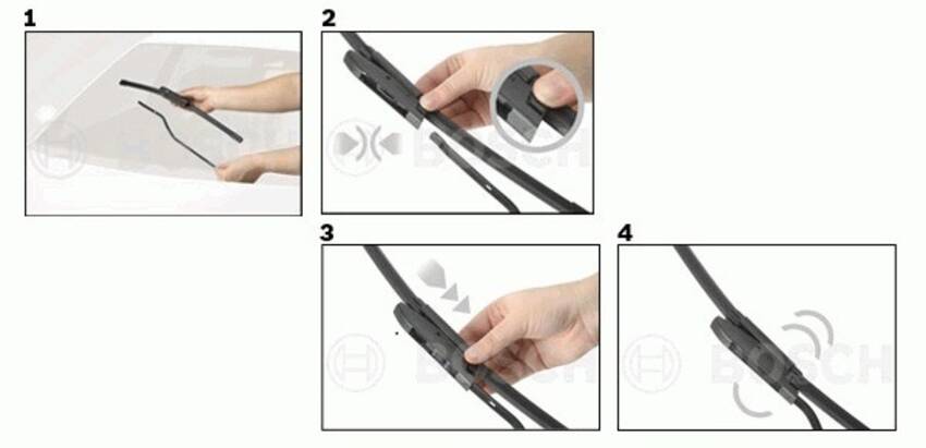 Установка дворников с креплением bayonet arm