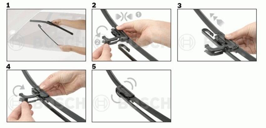 Установка дворников с креплением hook