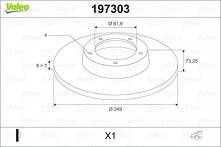 Тормозной диск Valeo 197303 197303