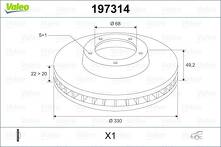 Тормозной диск Valeo 197314 для Audi A6 C6 / седан / рестайлинг