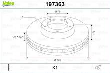 Тормозной диск Valeo 197363 для BMW 7 серии E65