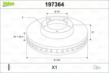 Тормозной диск Valeo 197364 для BMW 7 серии E65 / рестайлинг