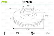 Тормозной диск Valeo 197658 для Audi A8 D3