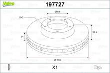 Тормозной диск Valeo 197727 для Audi A8 D3