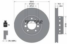Тормозной диск Textar 92070900 для BMW 5 серии E34
