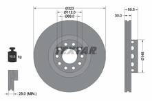 Тормозной диск Textar 92098305 для Audi A8 D3
