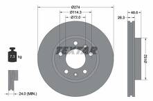 Тормозной диск Textar 92146900 для Kia Carnival 1 пок.