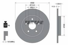 Тормозной диск Textar 92195200 для Toyota Avensis 3 пок. / T27 / универсал / рестайлинг