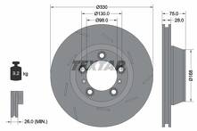Тормозной диск Textar 92220707 для Porsche Panamera 971 / рестайлинг