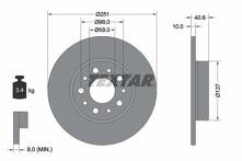 Тормозной диск Textar 92244303 для Fiat Tipo 2 пок. / хэтчбек