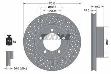Тормозной диск Textar 92279905 для Porsche Boxster 981 кабриолет