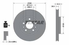 Тормозной диск Textar 92300703 для Renault Talisman 1 пок.