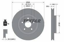 Тормозной диск Textar 92304303 для Toyota C-HR 1 пок.