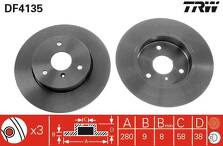 Тормозной диск TRW DF4135 для Smart Fortwo 450