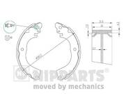 Задние тормозные колодки Nipparts N3505049 для Citroen C-ZERO 1 пок.