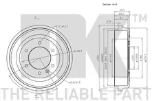 Задний тормозной барабан NK 251403