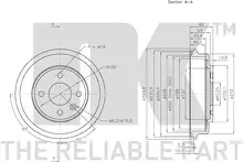 Задний тормозной барабан NK 253630
