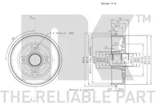 Задний тормозной барабан NK 253926