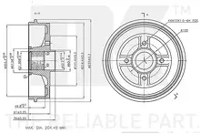 Задний тормозной барабан NK 253929