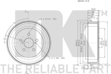NK 254515 <span>задний тормозной барабан</span>