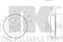Задний тормозной барабан NK 254529