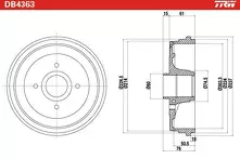 Задний тормозной барабан TRW DB4363