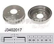 Задний тормозной барабан Nipparts J3402017