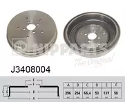 Задний тормозной барабан Nipparts J3408004