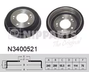 Задний тормозной барабан Nipparts N3400521