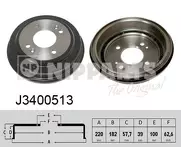 Задний тормозной барабан Nipparts J3400513