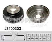 Задний тормозной барабан Nipparts J3400303