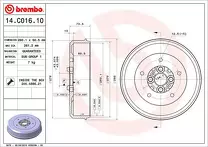 Задний тормозной барабан Brembo 14.C016.10