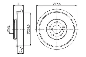 Bosch 0 986 477 279 <span>задние тормозные барабаны</span>