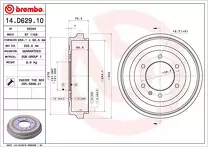 Задний тормозной барабан Brembo 14.D629.10