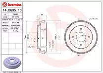 Задний тормозной барабан Brembo 14.D635.10