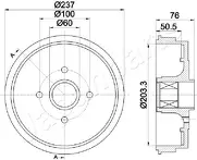 Задний тормозной барабан Japanparts TA-0700