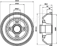 Задний тормозной барабан Japanparts TA-0408