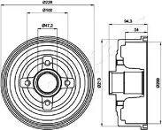 Задний тормозной барабан Japanparts TA-0412