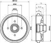 Задний тормозной барабан Japanparts TA-0901
