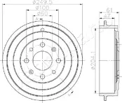 Задний тормозной барабан Japanparts TA-0606