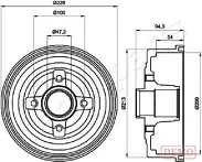 Задний тормозной барабан Japanparts TA-0412C