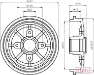 Задний тормозной барабан Japanparts TA-0610C