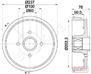 Задний тормозной барабан Japanparts TA-0700C