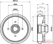 Задний тормозной барабан Japanparts TA-0901C