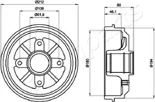 Задний тормозной барабан Japanparts TA-0608