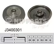 Задний тормозной барабан Nipparts J3400301