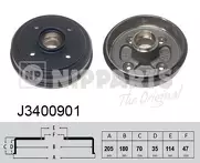 Задний тормозной барабан Nipparts J3400901
