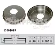 Задний тормозной барабан Nipparts J3402015