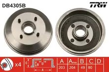 Задний тормозной барабан TRW DB4305B