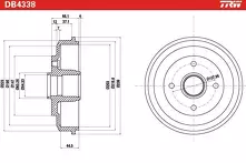Задний тормозной барабан TRW DB4338
